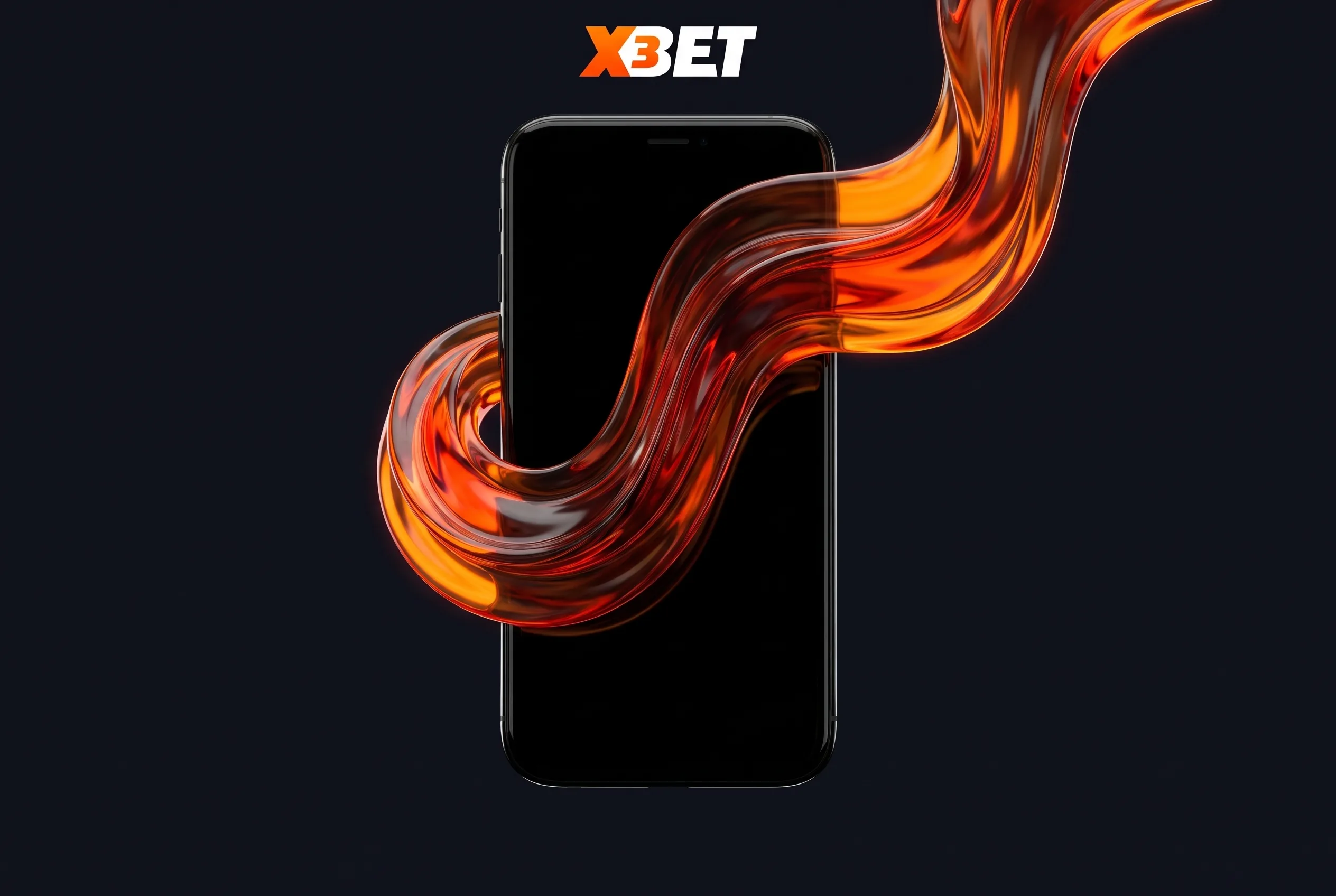Smartfon X3Bet z pomarańczową wstęgą na grafitowym tle